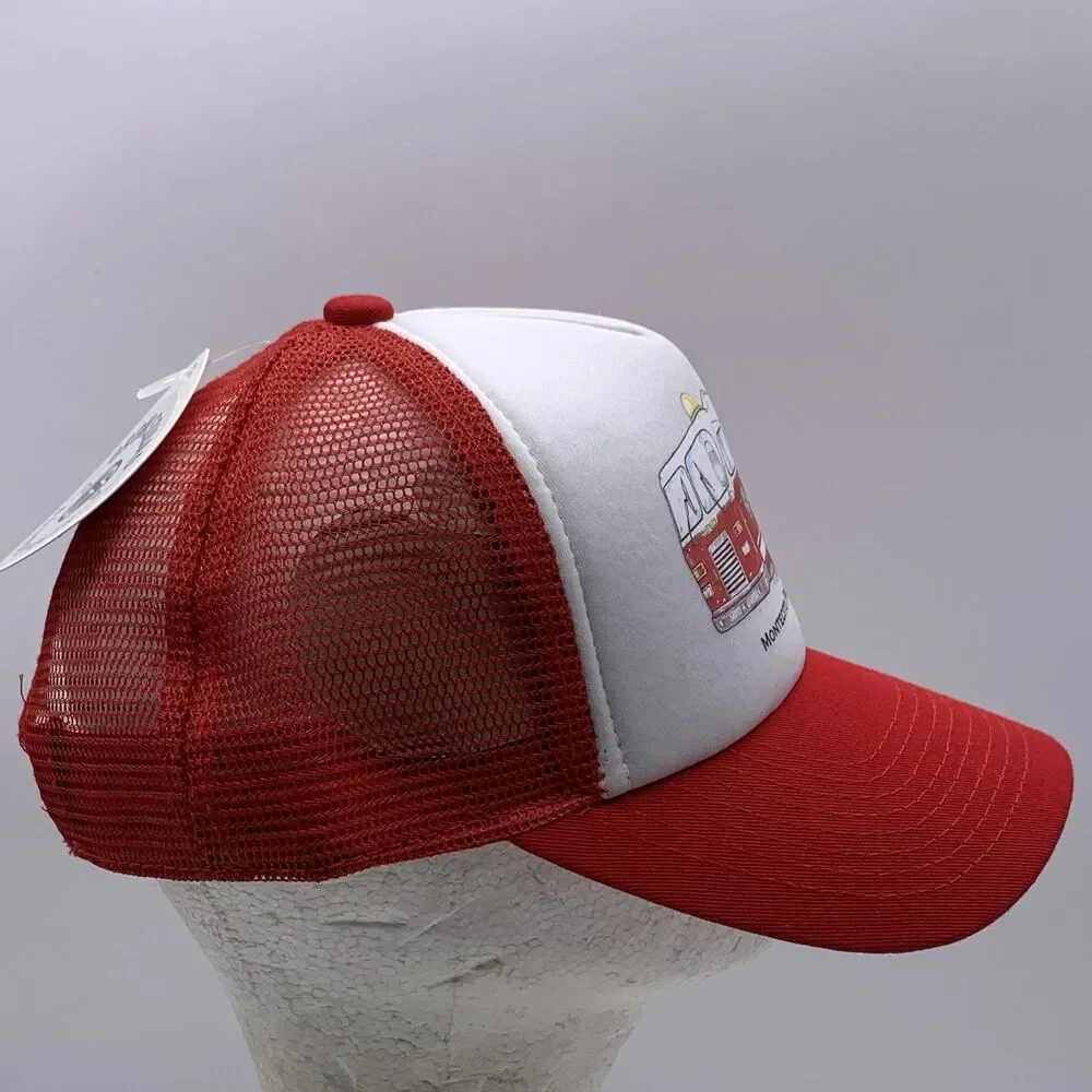 Grom Squad Montecito Fire Department Red/White Mesh Trucker Hat Adjustable